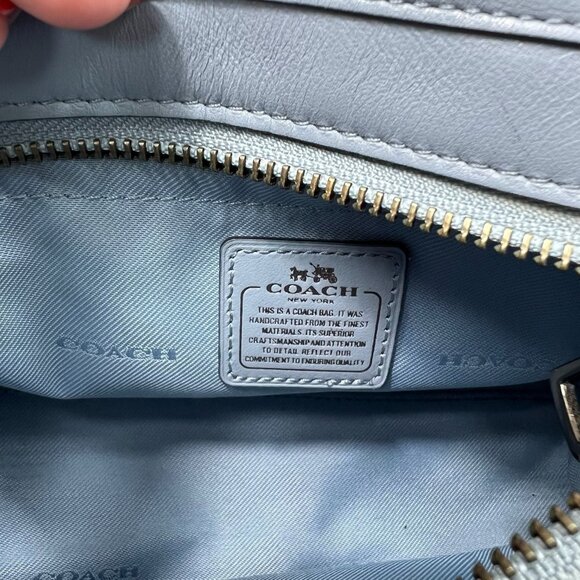 Coach NWOT Swagger Top Handle Crossbody Pebbled Leather Cloud Blue - Picture 8 of 16